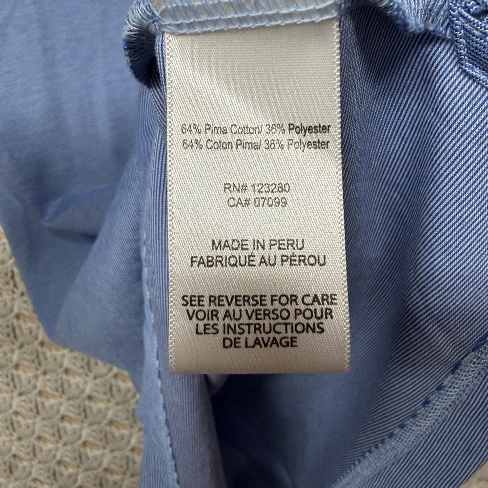 Travis Mathew Polo Shirt Mens XL Blue Striped‎ Short Sleeve Golf Performance - Picture 5 of 8